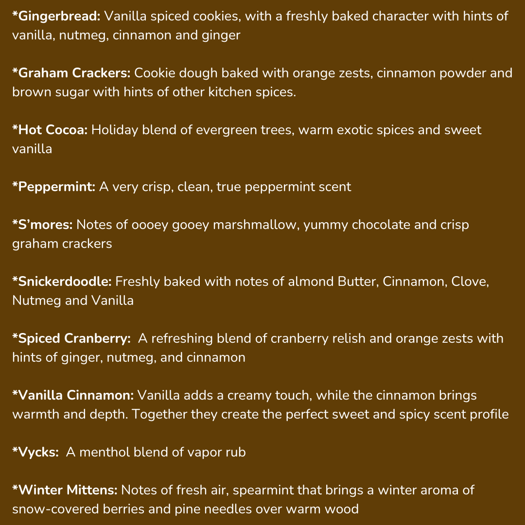 Winter Holiday Scented Car Fresheners