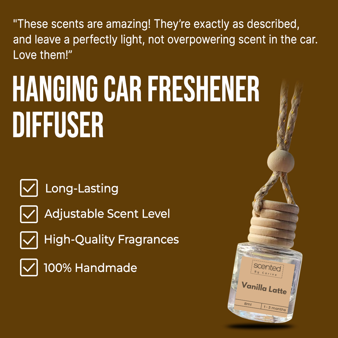 Vanilla Latte-Car Diffuser-Scented by Carine Car Air Freshener Diffuser