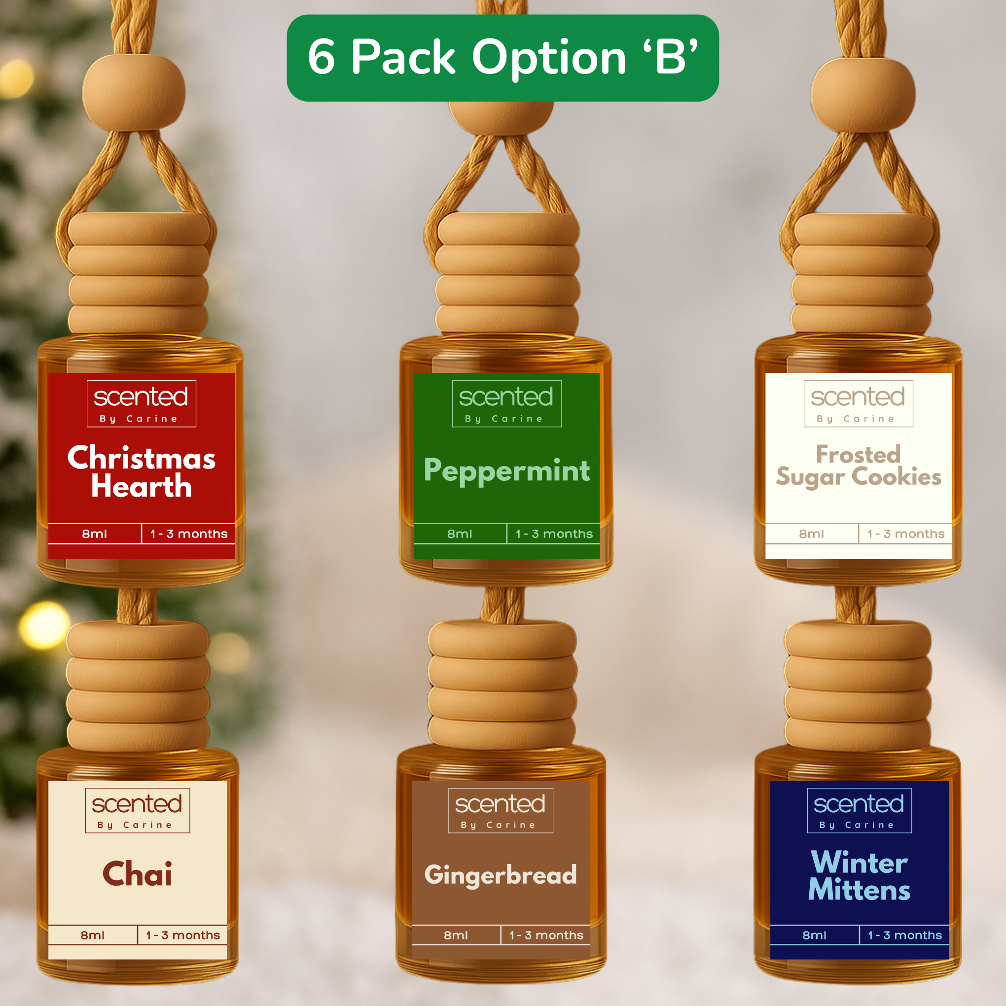 Winter Holiday Scented Car Fresheners