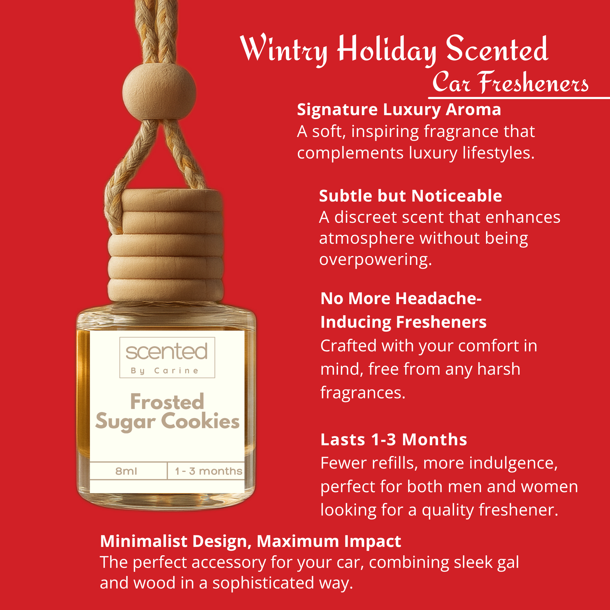 Winter Holiday Scented Car Fresheners