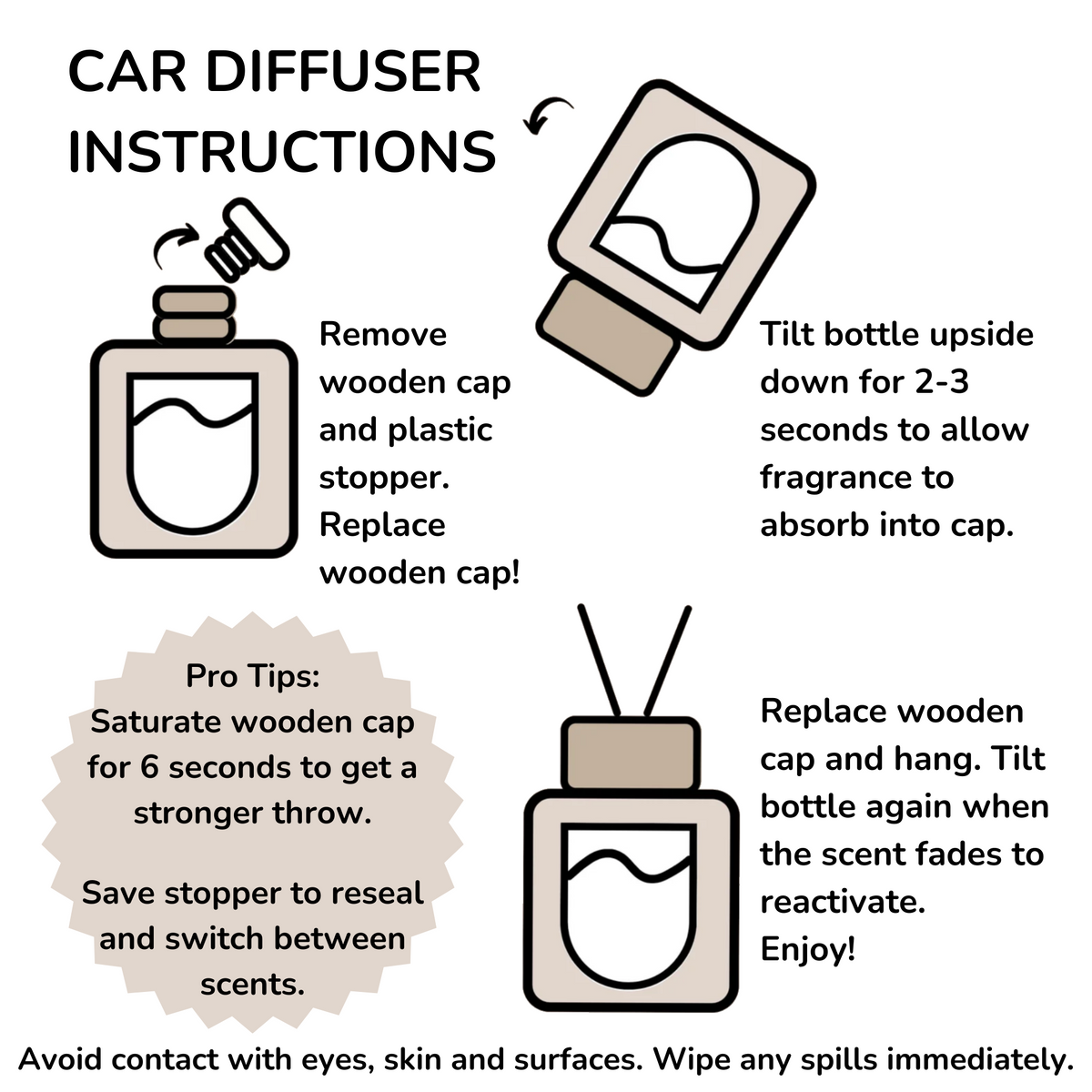 Apple Cinnamon-Car Diffuser-Scented by Carine Car Air Freshener Diffuser