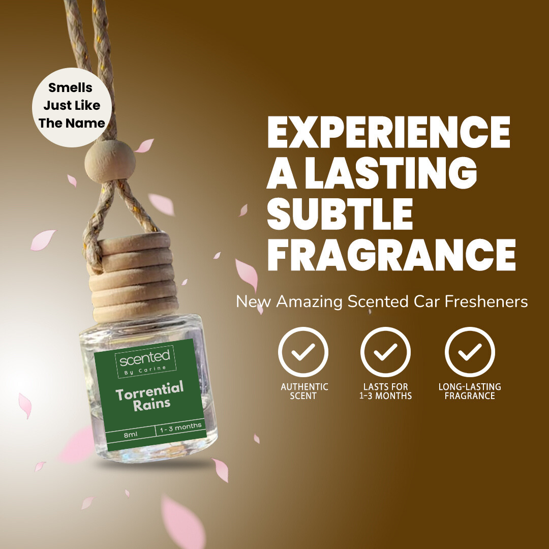 Torrential Rains-Car Diffuser-Scented by Carine Car Air Freshener Diffuser